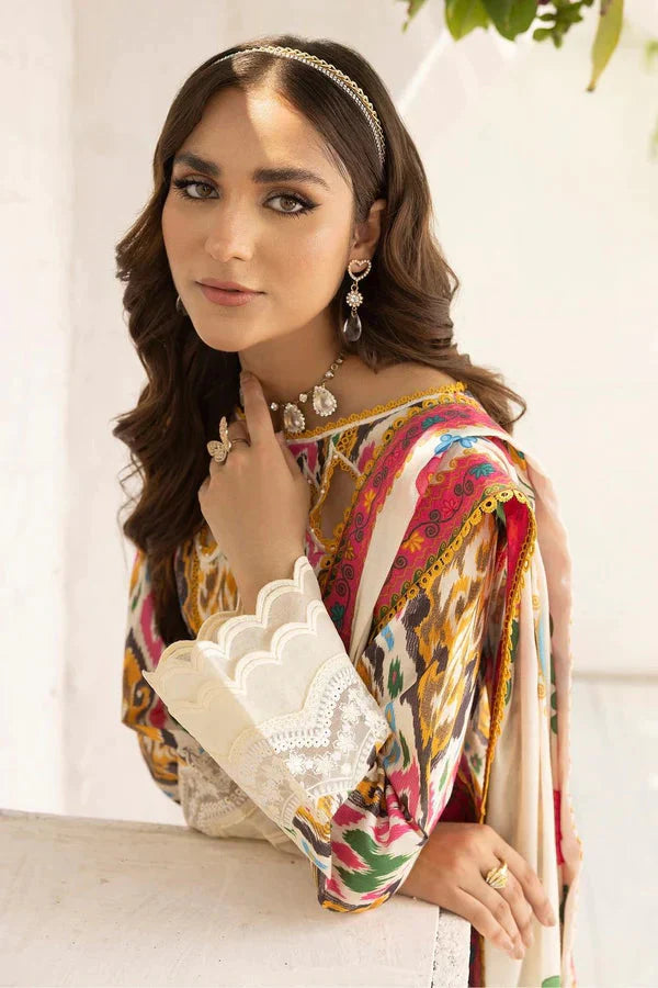 CHARIZMA - 3PC LAWN PRINTED SHIRT WITH PRINTED DUPATTA AND TROUSER