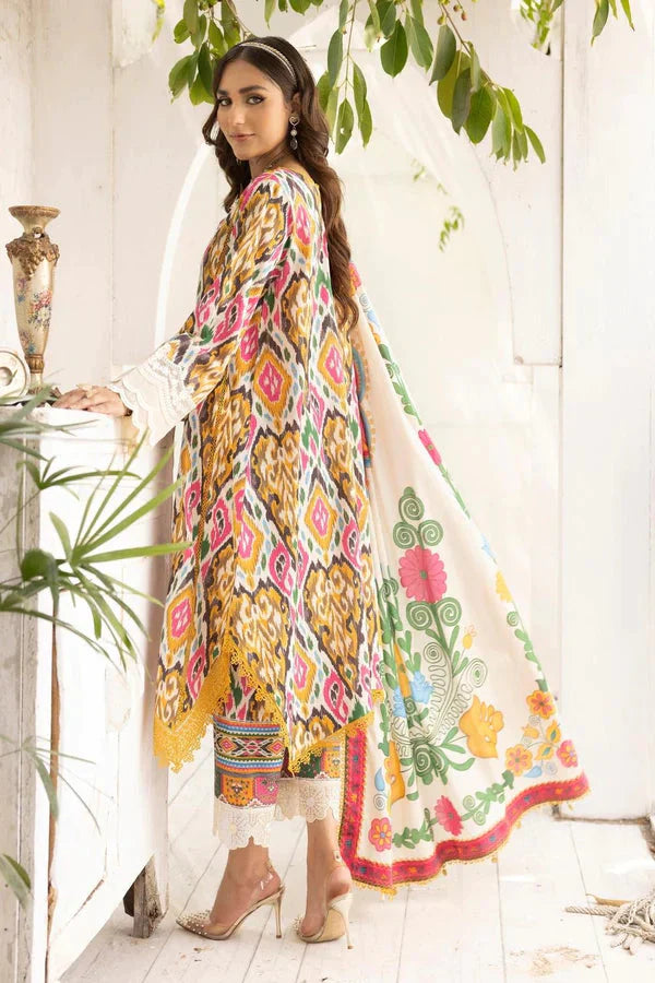 CHARIZMA - 3PC LAWN PRINTED SHIRT WITH PRINTED DUPATTA AND TROUSER