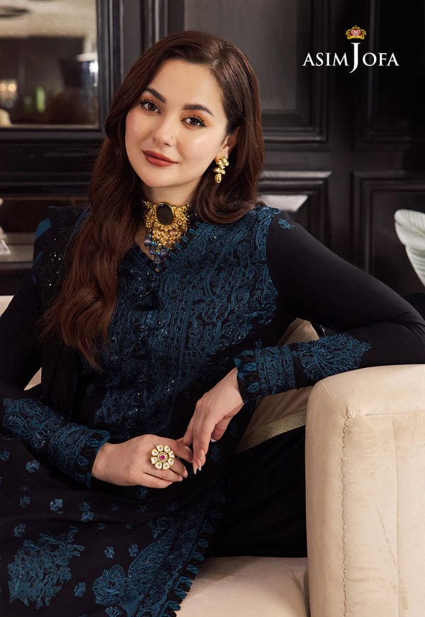 ASIM JOFA- 3PC LAWN EMBROIDERED SHIRT WITH BAMBER CHIFFON EMBROIDERED DUPATTA AND TROUSER