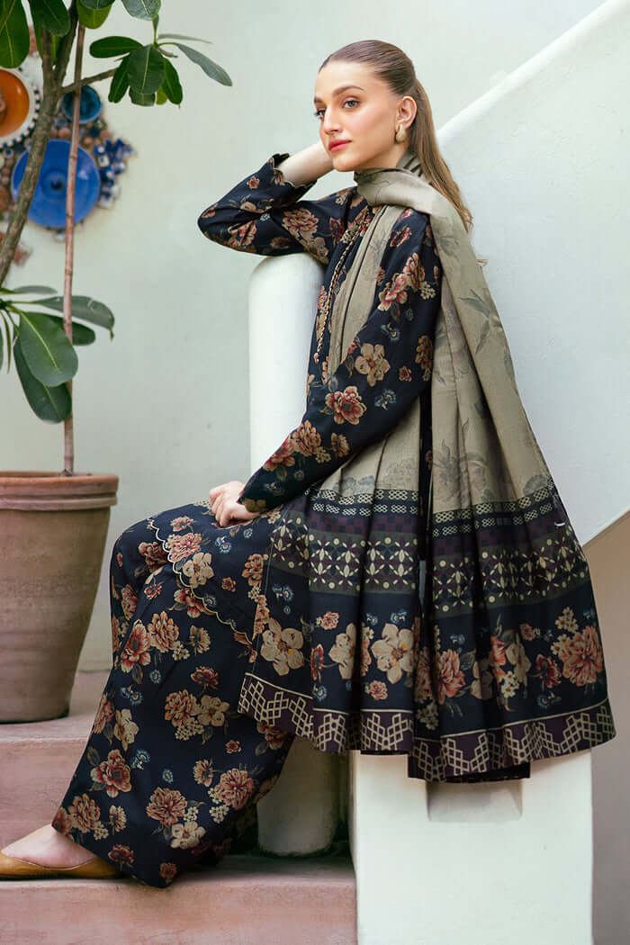 3 Piece Unstitched Digital Printed Lawn Suit ( Printed Lawn Dupatta )