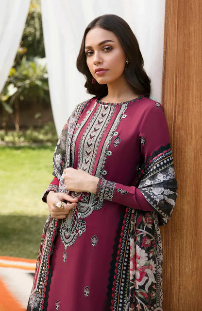BATIK -3PC LAWN EMBROIDERED WITH COTTON SILK PTINT DUPATTA