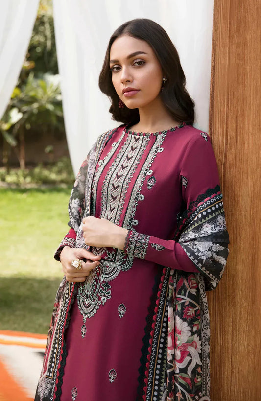 BATIK -3PC LAWN EMBROIDERED WITH COTTON SILK PTINT DUPATTA
