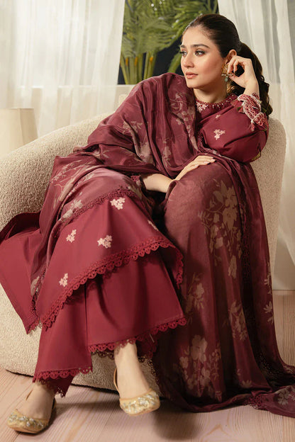 CROSS STITCH- 3PC LAWN EMBROIDERED SHIRT WITH DIAMOND PRINT DUPATTA