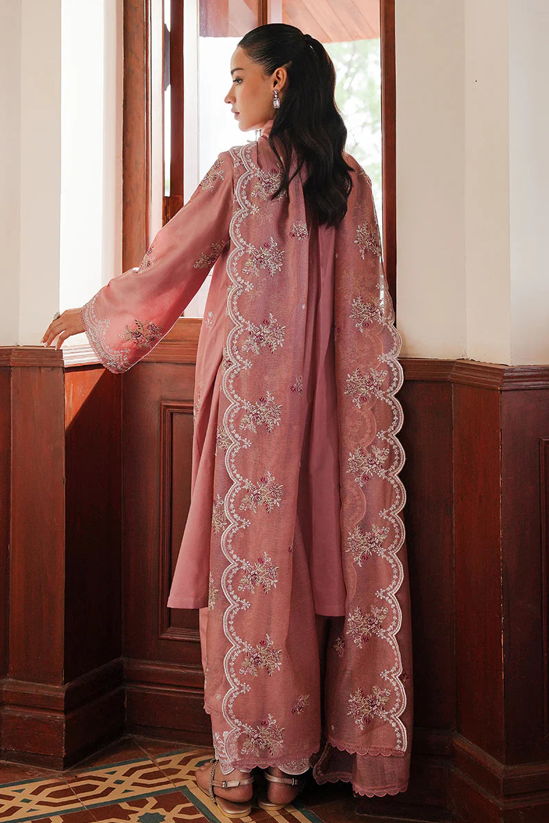 CROSS STITCH - 3PC DHANAK EMBROIDERED SHIRT WITH DHANAK EMBROIDERED SHAWL AND TROUSER -