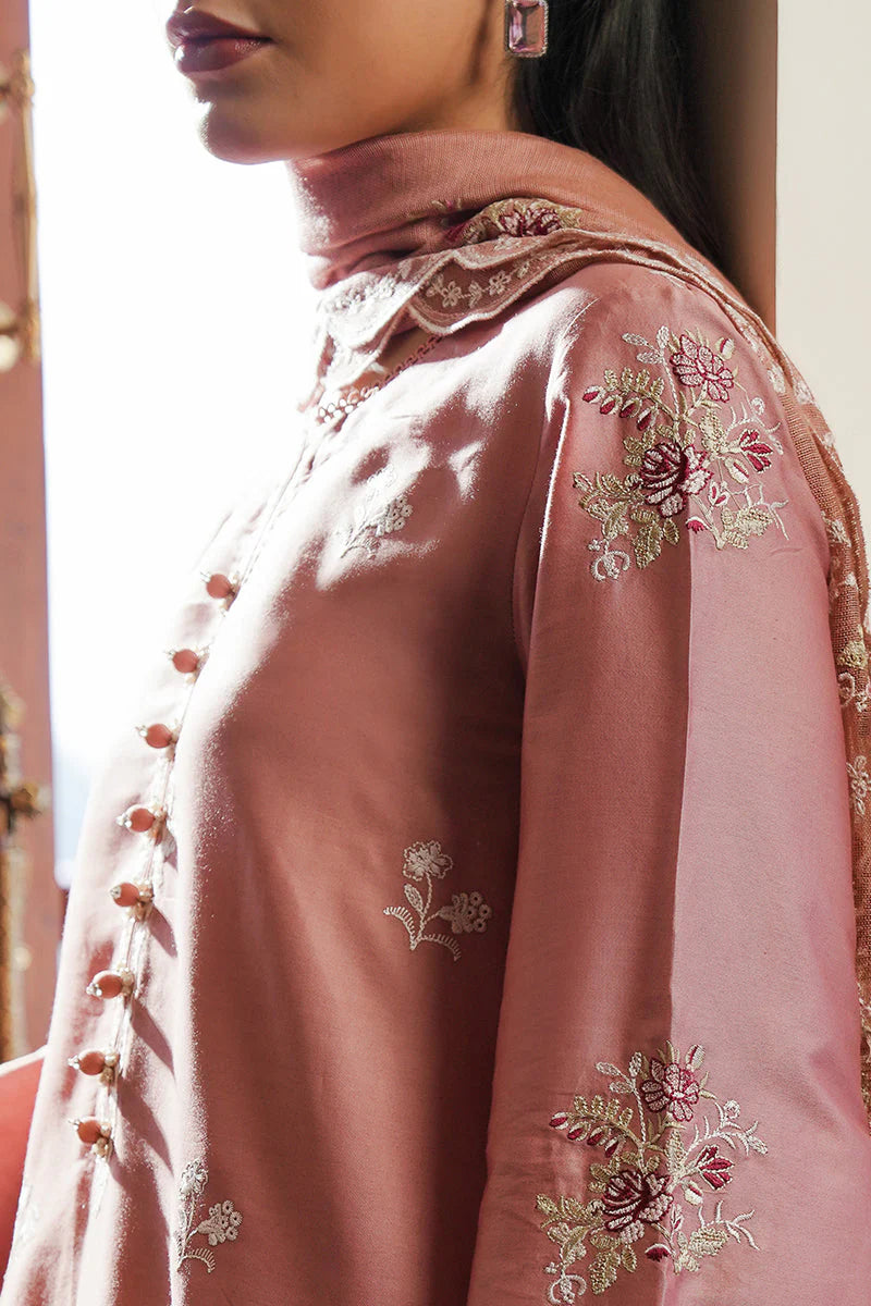 CROSS STITCH - 3PC DHANAK EMBROIDERED SHIRT WITH DHANAK EMBROIDERED SHAWL AND TROUSER -