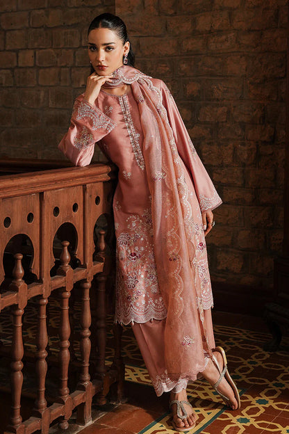 CROSS STITCH - 3PC DHANAK EMBROIDERED SHIRT WITH DHANAK EMBROIDERED SHAWL AND TROUSER -