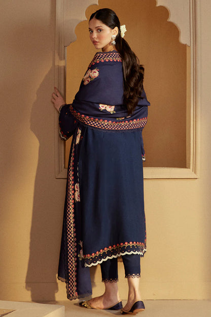 CROSS STITCH - 3PC DHANAK EMBROIDERED SHIRT WITH DHANAK EMBROIDERED SHAWL AND TROUSER -