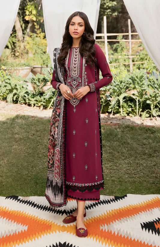BATIK -3PC LAWN EMBROIDERED WITH COTTON SILK PTINT DUPATTA