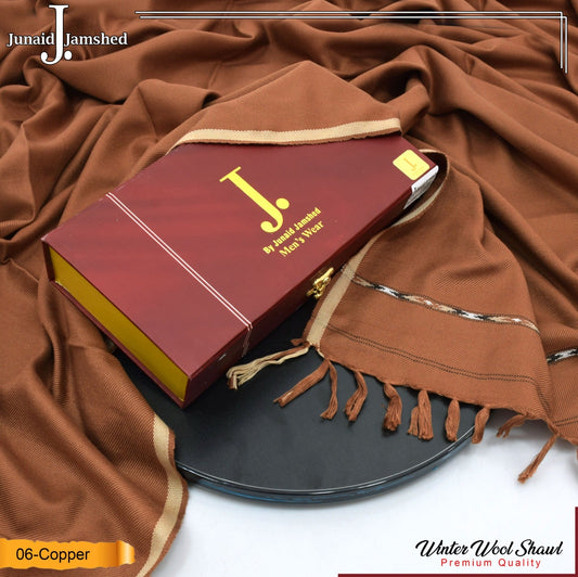 J. PREMIUM WOOL SHAWL FOR MENS WITH LUXURY GIFT BOX & BAG ( Cooper )