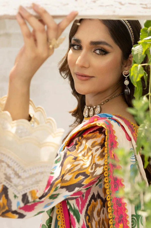 CHARIZMA - 3PC LAWN PRINTED SHIRT WITH PRINTED DUPATTA AND TROUSER
