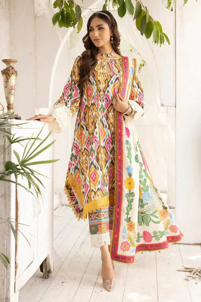CHARIZMA - 3PC LAWN PRINTED SHIRT WITH PRINTED DUPATTA AND TROUSER
