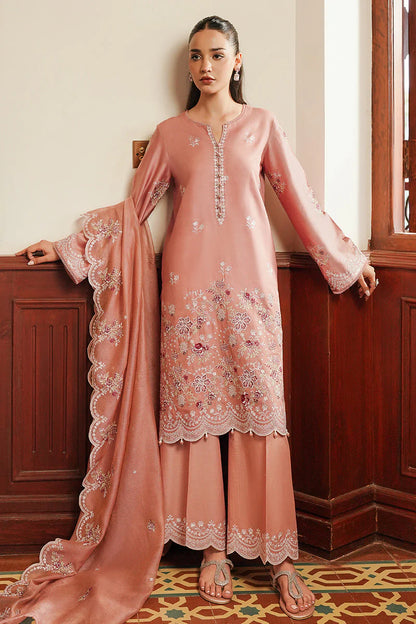 CROSS STITCH - 3PC DHANAK EMBROIDERED SHIRT WITH DHANAK EMBROIDERED SHAWL AND TROUSER -