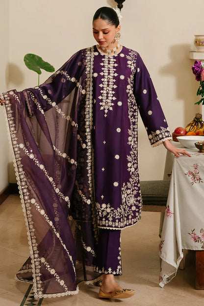 CROSS STITCH- 3PC LAWN EMBROIDERED SHIRT WITH ORGANZA EMBROIDERED DUPATTA-BIC-