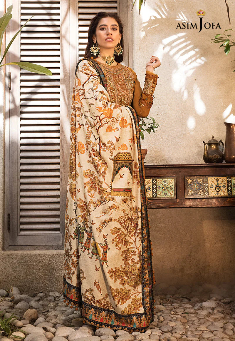 ASIM JOFA-3PC LAWN EMBROIDERED WITH COTTON SILK PTINT DUPATTA