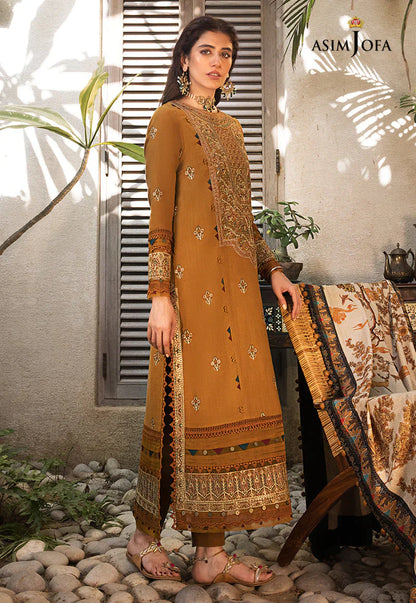 ASIM JOFA-3PC LAWN EMBROIDERED WITH COTTON SILK PTINT DUPATTA