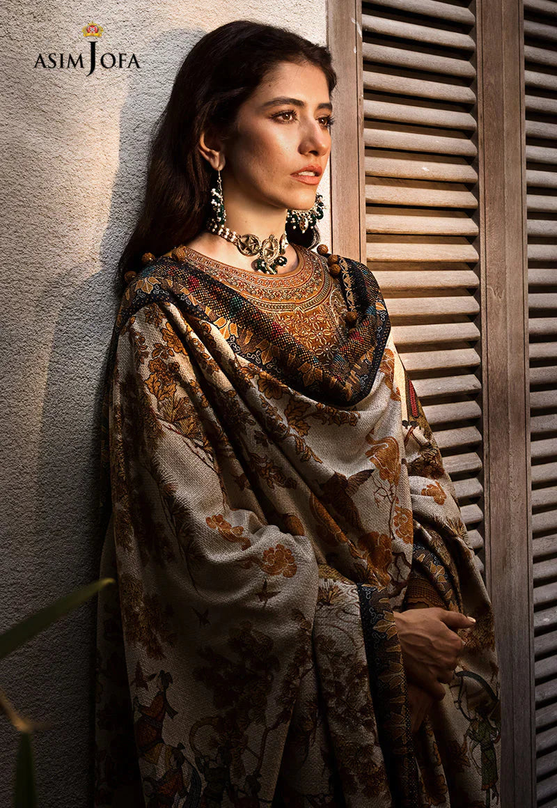 ASIM JOFA-3PC LAWN EMBROIDERED WITH COTTON SILK PTINT DUPATTA