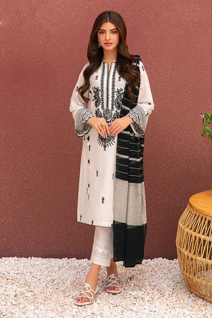 ASIM JOFA- 3PC LAWN EMBROIDERED SHIRT WITH DIAMOND PRINTED DUPATTA AND TROUSER-BIC-2768
