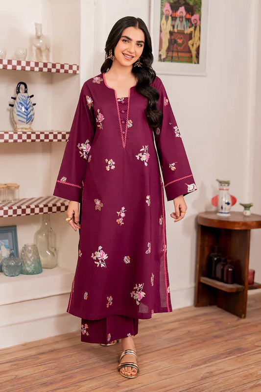 BATIK - 3PC DHANAK EMBROIDERED SHIRT WITH TWILL PRINTED SHAWL AND TROUSER -