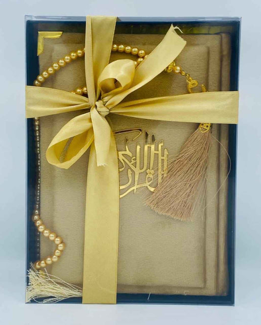 Velvet Gift Quran & Box Tajweedi Medium Size