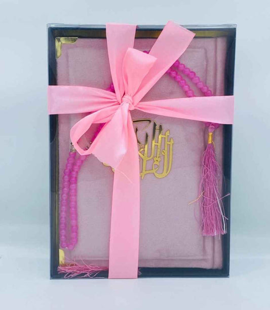 Velvet Gift Quran & Box Tajweedi Medium Size