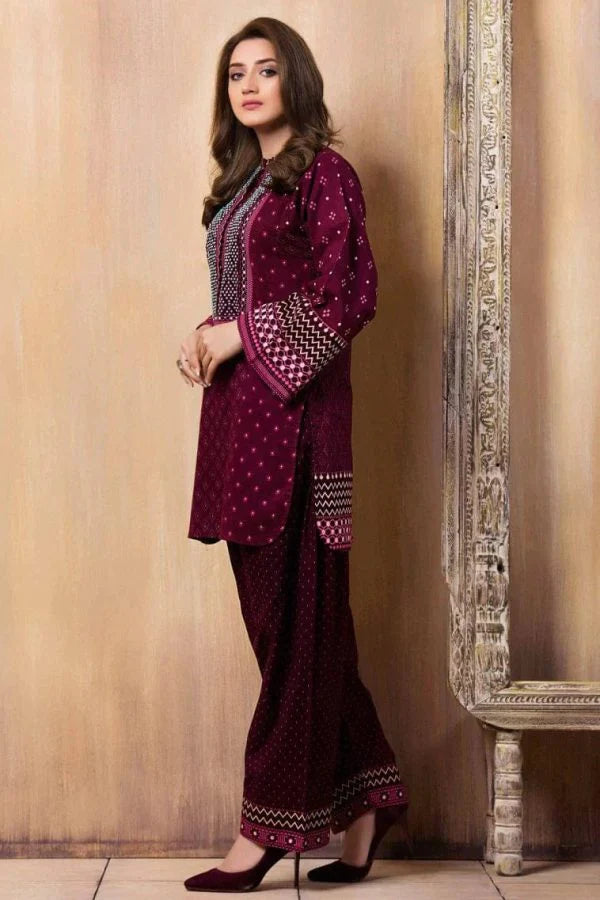 Linen-2pc Embroidered-