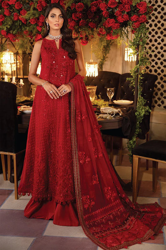 BAROUQE 3PC HEAVY EMBROIDERED HANDMADE WORK WITH HEAVY EMBROIDERED DUPATTA