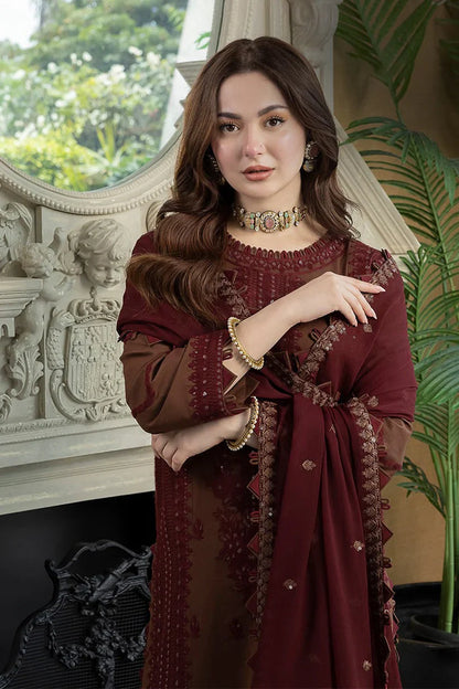 ASIM JOFA- 3PC LAWN EMBROIDERED SHIRT WITH BAMBER CHIFFON EMBROIDERED DUPATTA AND TROUSER