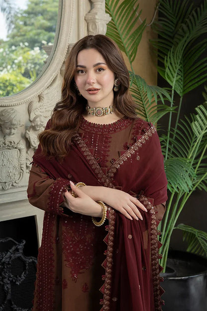 ASIM JOFA- 3PC LAWN EMBROIDERED SHIRT WITH BAMBER CHIFFON EMBROIDERED DUPATTA AND TROUSER