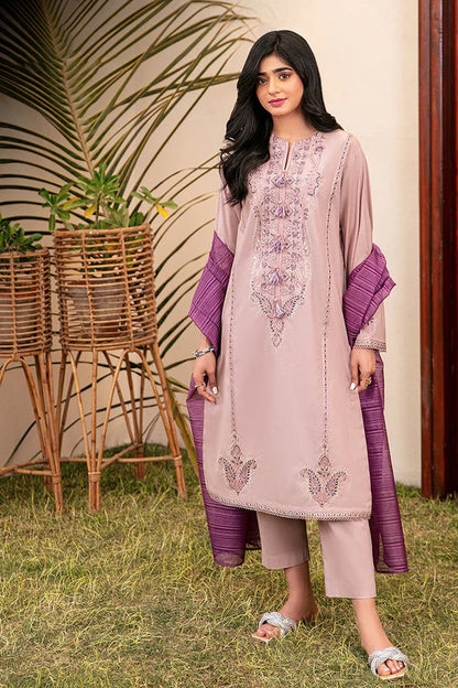 ASIM JOFA- 3PC LAWN EMBROIDERED SHIRT WITH DIAMOND PRINTED DUPATTA AND TROUSER