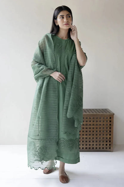 DYOT - 3PC LAWN WITH ORGANZA EMBROIDERED DUPPATTA