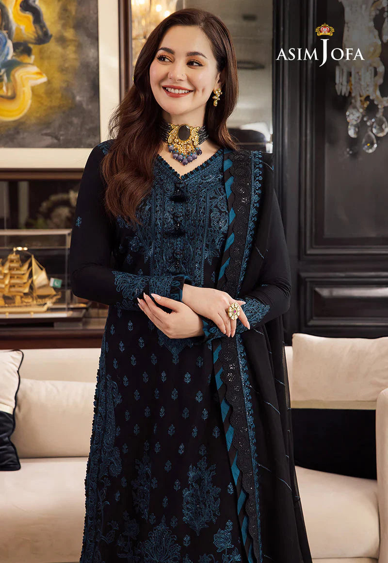 ASIM JOFA- 3PC LAWN EMBROIDERED SHIRT WITH BAMBER CHIFFON EMBROIDERED DUPATTA AND TROUSER