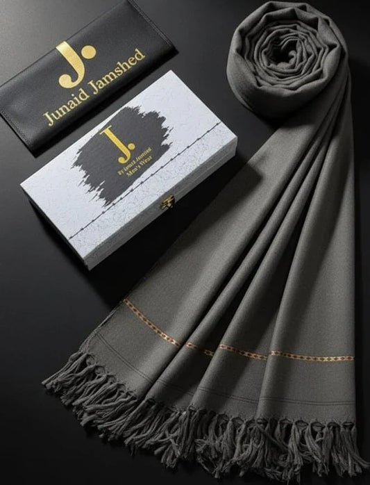J. MENS PREMIUM ( STEAL GREY ) SHAWL WITH BOX AND BAG + FREE SHIPPING